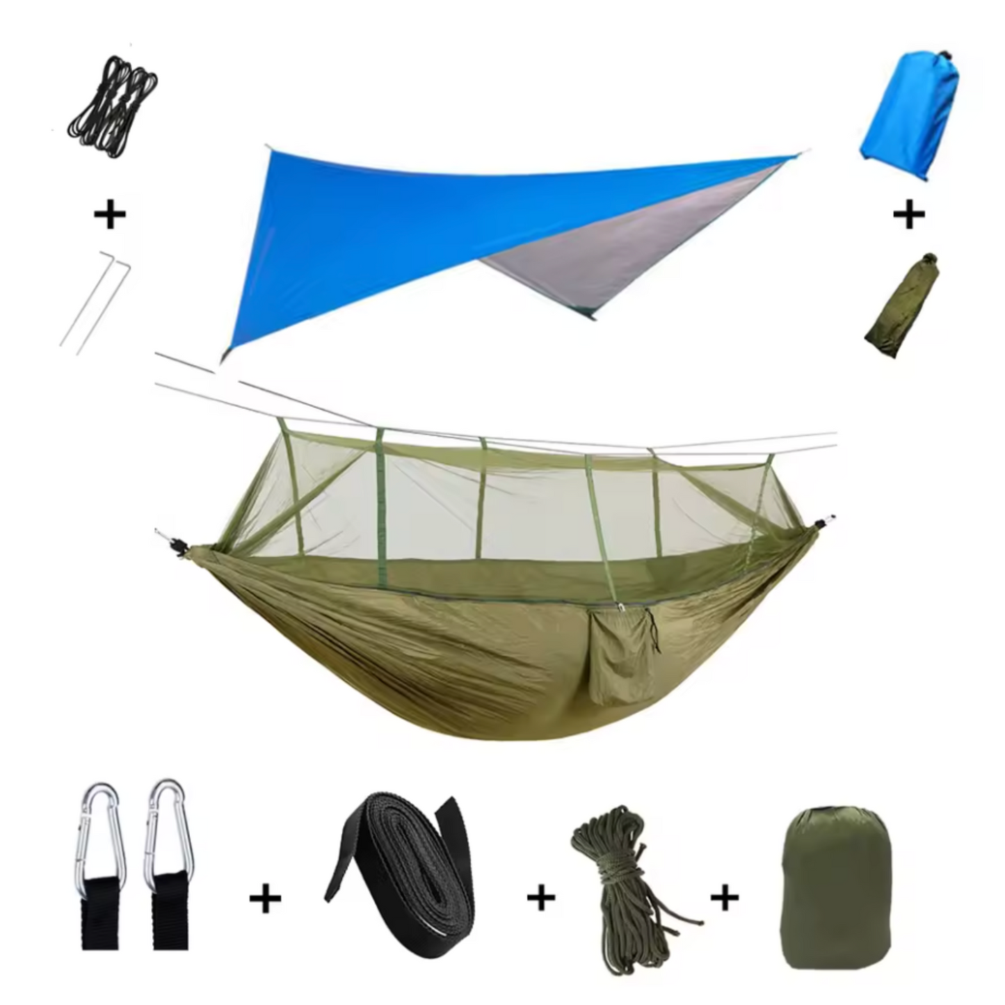 Hamac de Survie avec Moustiquaire et Bâche Imperméable-Hamac Horizon