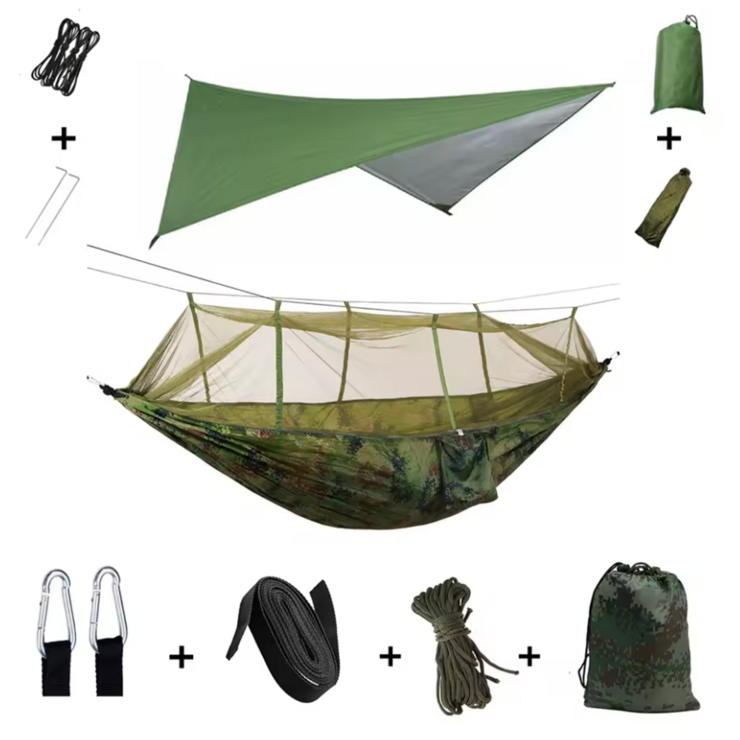 Hamac de Survie avec Moustiquaire et Bâche Imperméable-Hamac Horizon