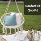 Chaise Hamac en Coton Tissé à la Main-Hamac Horizon