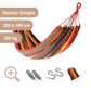 Hamac Simple 200 x 100 - Orange Multicolore-Hamac Horizon