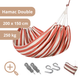 Hamac Double 200 x 150 - Rouge et Blanc-Hamac Horizon
