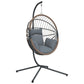 Fauteuil Suspendu en Forme Oeuf avec Support Marron-Hamac Horizon
