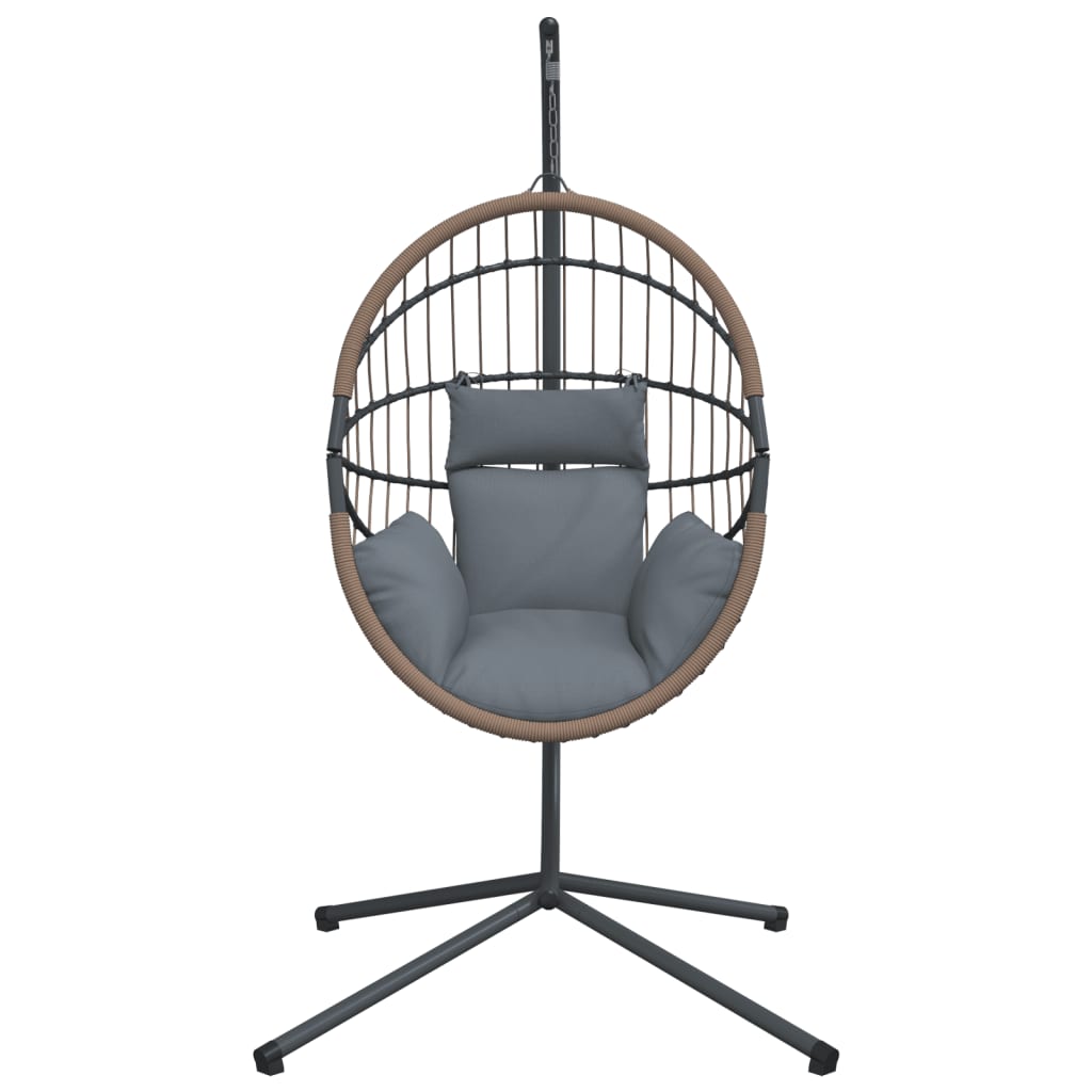 Fauteuil Suspendu en Forme Oeuf avec Support Marron-Hamac Horizon