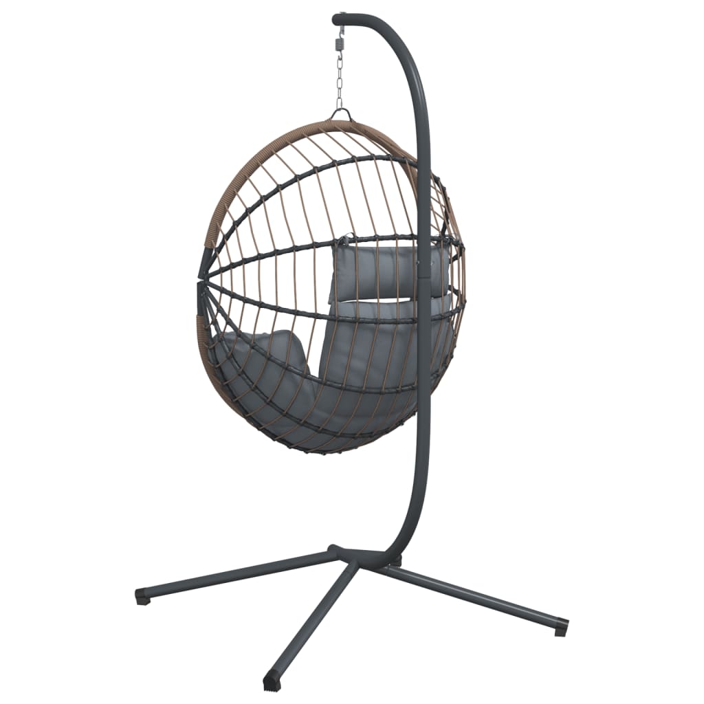 Fauteuil Suspendu en Forme Oeuf avec Support Marron-Hamac Horizon