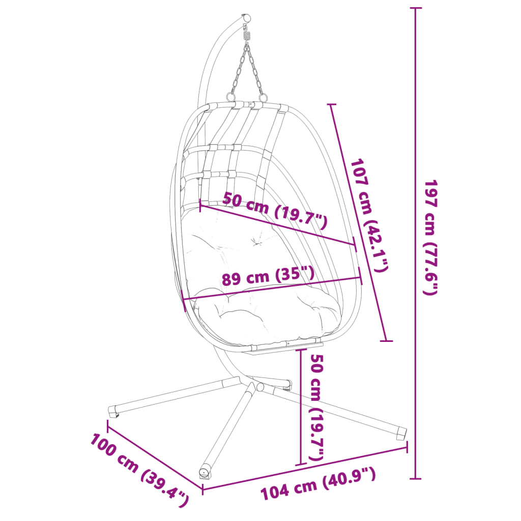 Fauteuil Suspendu en Forme Oeuf-Hamac Horizon